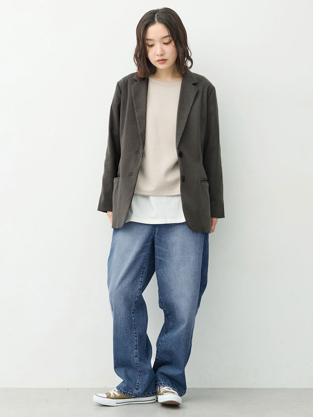 マタニティ パンツ|綿100％バレルデニムパンツ　マタニティ・産後【出産後も長く着られる】|ネイビー