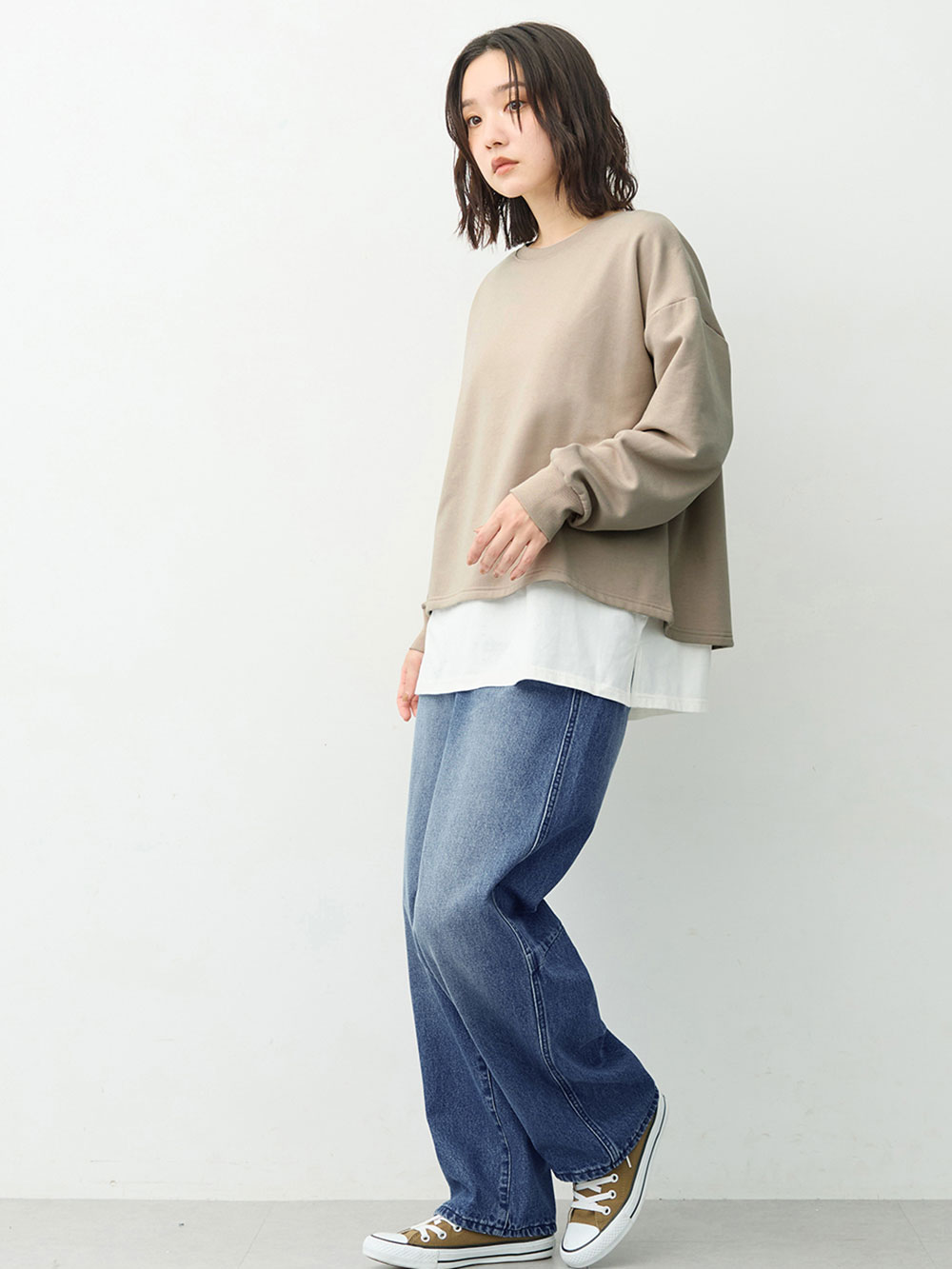 マタニティ パンツ|綿100％バレルデニムパンツ　マタニティ・産後【出産後も長く着られる】|ネイビー