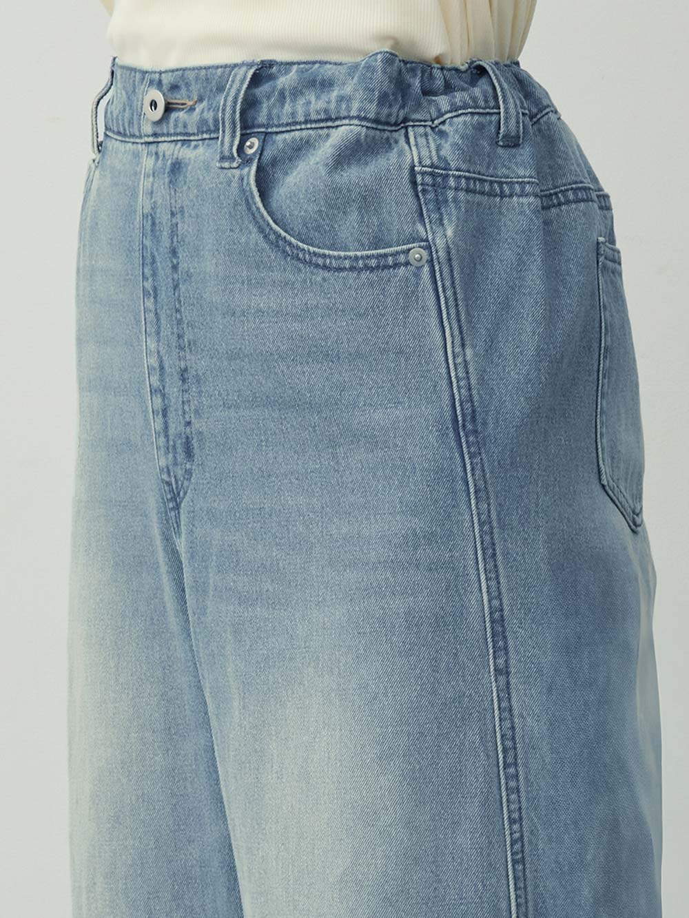マタニティ パンツ|綿100％バレルデニムパンツ　マタニティ・産後【出産後も長く着られる】