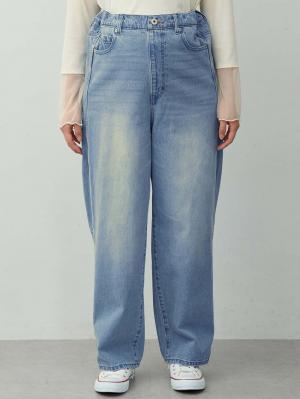 マタニティ パンツ|綿100％バレルデニムパンツ　マタニティ・産後【出産後も長く着られる】