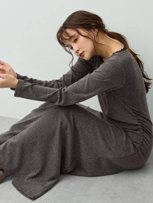 【選べる2丈】サイドギャザーマタニティワンピース　マタニティ・産後【出産後も長く着られる】10659