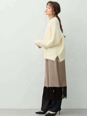 マタニティ ワンピース|裾レースキャミワンピース　マタニティ・産後【出産後も長く着られる】|グレージュ