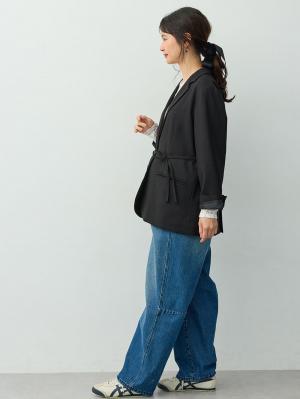 マタニティ ワンピース|【セット】レーストップス×ツイード風キャミワンピース　マタニティ・産後【出産後も長く着られる】|ブラック