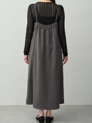 マタニティ ワンピース|【セット】レーストップス×ツイード風キャミワンピース　マタニティ・産後【出産後も長く着られる】