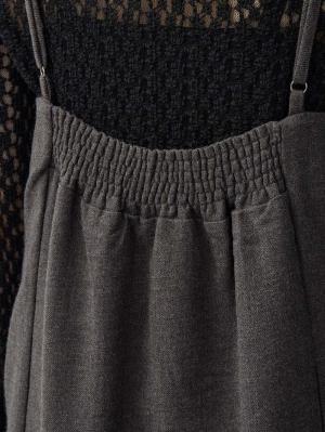 マタニティ ワンピース|【セット】レーストップス×ツイード風キャミワンピース　マタニティ・産後【出産後も長く着られる】