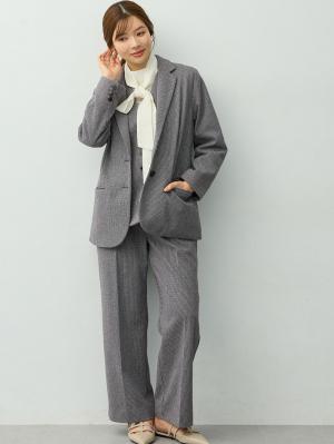 マタニティトップス・授乳服トップス|【セットアップ可】ベルト付きジレ　マタニティ・産後【出産後も長く着られる】|千鳥