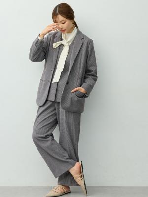 マタニティトップス・授乳服トップス|【セットアップ可】ベルト付きジレ　マタニティ・産後【出産後も長く着られる】|千鳥