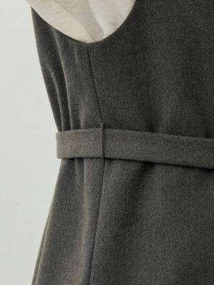マタニティトップス・授乳服トップス|【セットアップ可】ベルト付きジレ　マタニティ・産後【出産後も長く着られる】