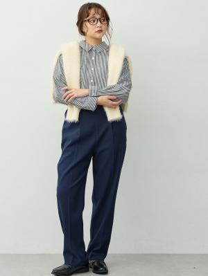 マタニティ パンツ|【セットアップ可】ストレートパンツ　マタニティ・産後【出産後も長く着られる】|ネイビー