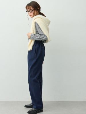 マタニティ パンツ|【セットアップ可】ストレートパンツ　マタニティ・産後【出産後も長く着られる】|ネイビー