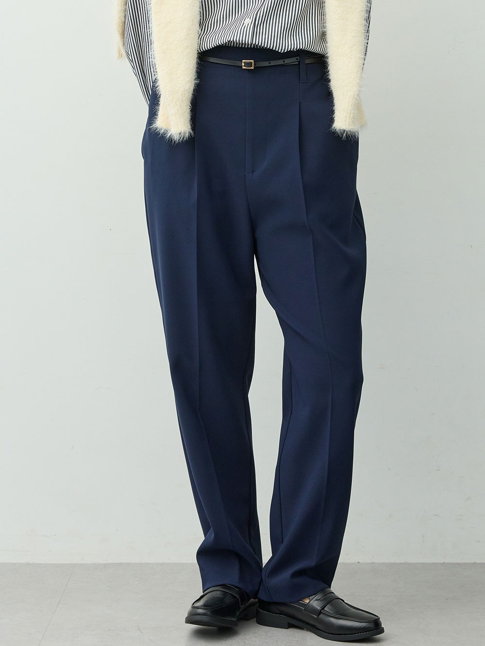 マタニティ パンツ|【セットアップ可】ストレートパンツ　マタニティ・産後【出産後も長く着られる】|ネイビー