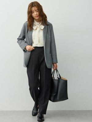 マタニティ パンツ|【セットアップ可】ストレートパンツ　マタニティ・産後【出産後も長く着られる】|ブラック