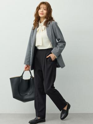 マタニティ パンツ|【セットアップ可】ストレートパンツ　マタニティ・産後【出産後も長く着られる】|ブラック