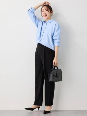 マタニティ パンツ|【セットアップ可】ストレートパンツ　マタニティ・産後【出産後も長く着られる】|ブラック