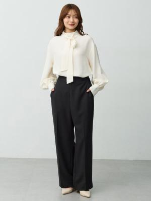 マタニティトップス・授乳服トップス|【4WAY着用可】ボウタイ付きブラウス　マタニティ・授乳服【出産後も長く着られる】|オフホワイト