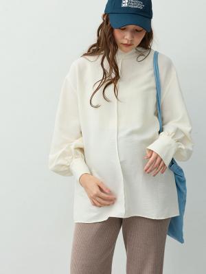 マタニティトップス・授乳服トップス|【4WAY着用可】ボウタイ付きブラウス　マタニティ・授乳服【出産後も長く着られる】|オフホワイト
