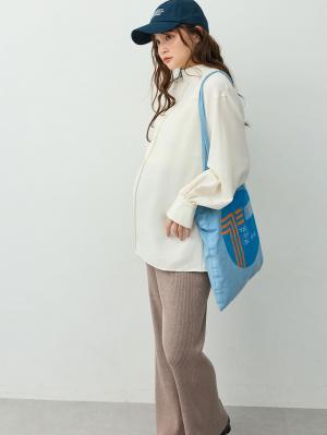 マタニティトップス・授乳服トップス|【4WAY着用可】ボウタイ付きブラウス　マタニティ・授乳服【出産後も長く着られる】|オフホワイト
