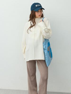 マタニティトップス・授乳服トップス|【4WAY着用可】ボウタイ付きブラウス　マタニティ・授乳服【出産後も長く着られる】|オフホワイト