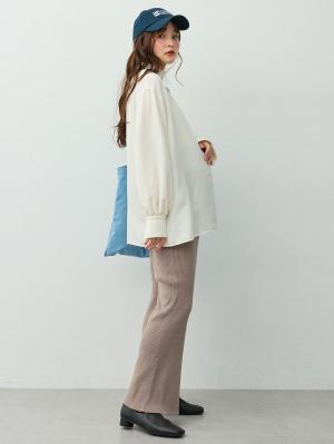 マタニティトップス・授乳服トップス|【4WAY着用可】ボウタイ付きブラウス　マタニティ・授乳服【出産後も長く着られる】|オフホワイト
