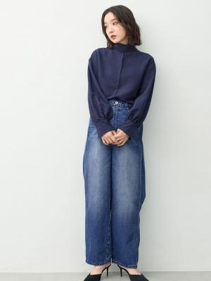 マタニティトップス・授乳服トップス|【4WAY着用可】ボウタイ付きブラウス　マタニティ・授乳服【出産後も長く着られる】|ネイビー