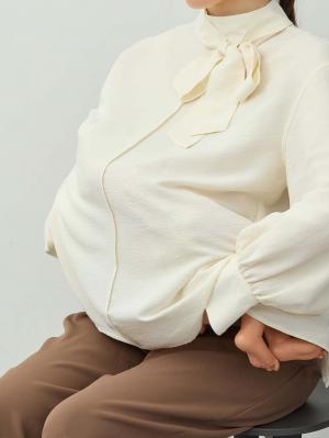 マタニティトップス・授乳服トップス|【4WAY着用可】ボウタイ付きブラウス　マタニティ・授乳服【出産後も長く着られる】