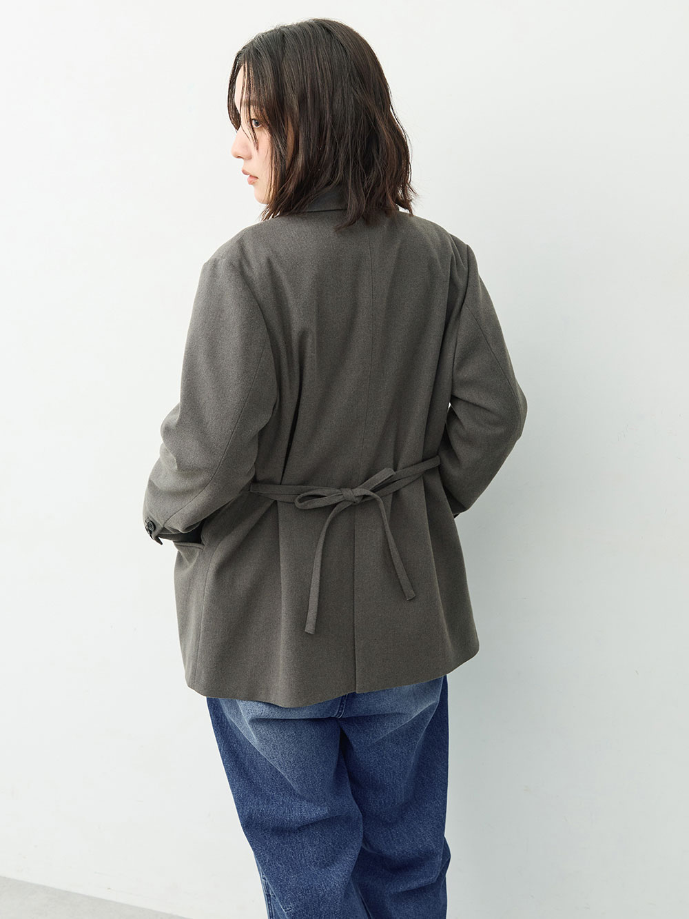 マタニティトップス・授乳服トップス|【セットアップ可】テーラードジャケット　マタニティ・産後　【出産後も長く着られる】|グレー