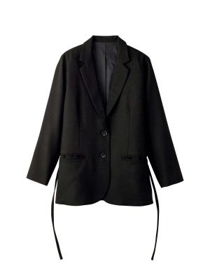 マタニティトップス・授乳服トップス|【セットアップ可】テーラードジャケット　マタニティ・産後　【出産後も長く着られる】|ツイードブラック