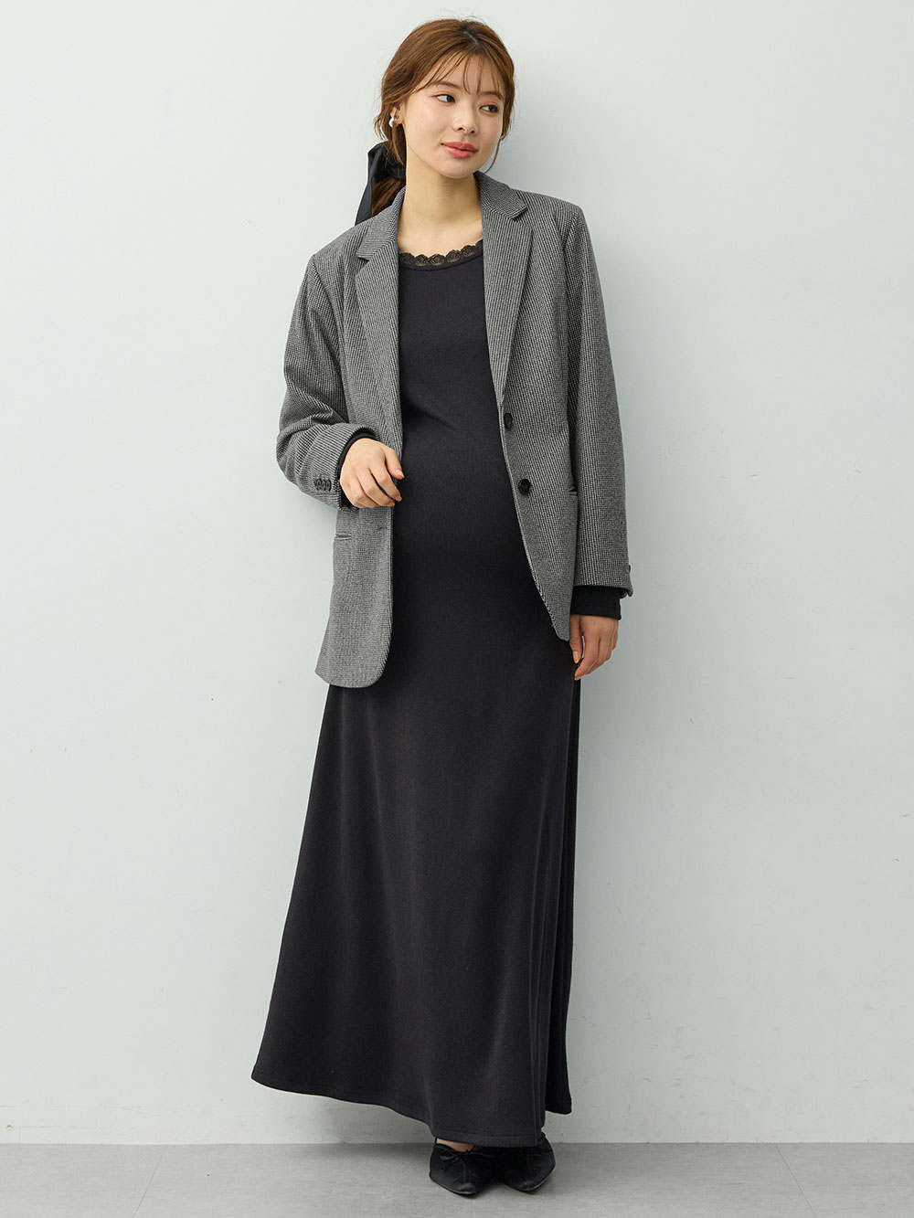 マタニティトップス・授乳服トップス|【セットアップ可】テーラードジャケット　マタニティ・産後　【出産後も長く着られる】|千鳥