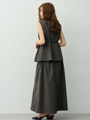 マタニティ スカート|【セットアップ可】セミフレアスカート　マタニティ・産後【出産後も長く着られる】|グレー