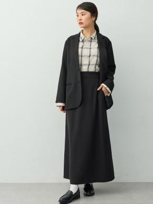 マタニティ スカート|【セットアップ可】セミフレアスカート　マタニティ・産後【出産後も長く着られる】|ツイードブラック