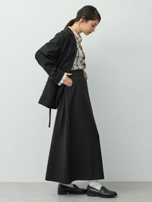 マタニティ スカート|【セットアップ可】セミフレアスカート　マタニティ・産後【出産後も長く着られる】|ツイードブラック