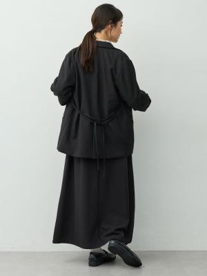 マタニティ スカート|【セットアップ可】セミフレアスカート　マタニティ・産後【出産後も長く着られる】|ツイードブラック