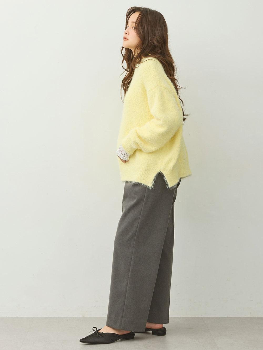 マタニティ パンツ|【セットアップ可】ハイウエストワイドストレートパンツ　マタニティ・産後【出産後も長く着られる】|グレー