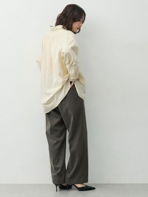 マタニティ パンツ|【セットアップ可】ハイウエストワイドストレートパンツ　マタニティ・産後【出産後も長く着られる】|グレー