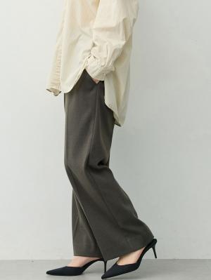 マタニティ パンツ|【セットアップ可】ハイウエストワイドストレートパンツ　マタニティ・産後【出産後も長く着られる】|グレー
