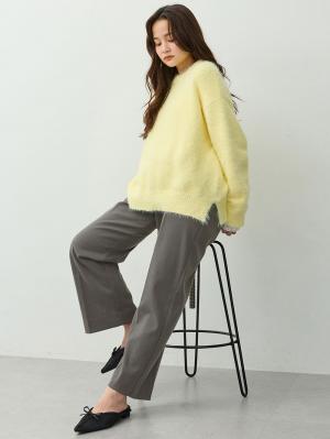 マタニティ パンツ|【セットアップ可】ハイウエストワイドストレートパンツ　マタニティ・産後【出産後も長く着られる】|グレー
