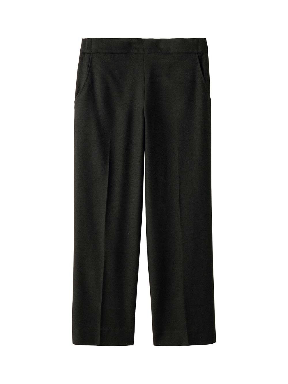 マタニティ パンツ|【セットアップ可】ハイウエストワイドストレートパンツ　マタニティ・産後【出産後も長く着られる】|ツイードブラック