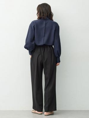 マタニティ パンツ|【セットアップ可】ハイウエストワイドストレートパンツ　マタニティ・産後【出産後も長く着られる】|ツイードブラック
