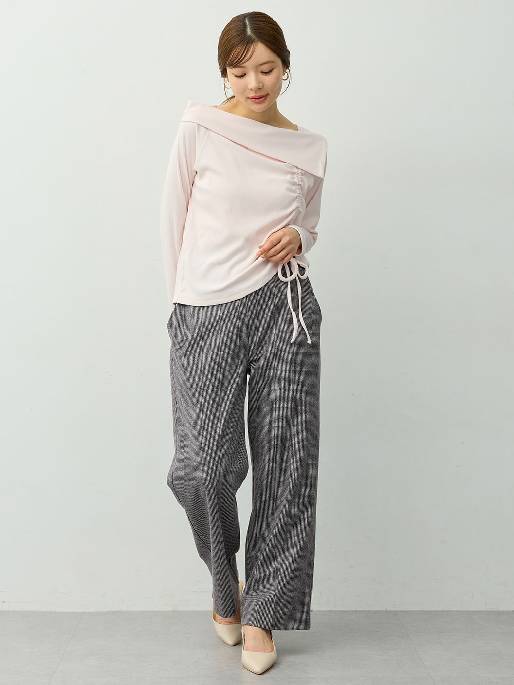マタニティ パンツ|【セットアップ可】ハイウエストワイドストレートパンツ　マタニティ・産後【出産後も長く着られる】|千鳥