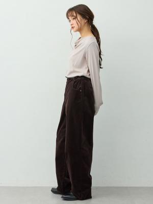 マタニティトップス・授乳服トップス|【セット】アウターに響かない授乳キャミソール付きドレープ長袖トップス　マタニティ・産後授乳服【出産後も長く着られる】|グレージュ
