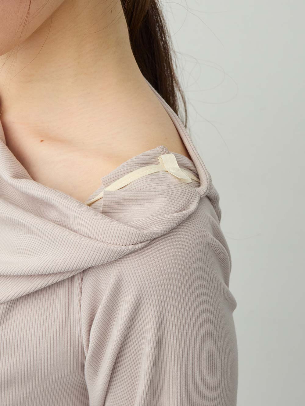 マタニティトップス・授乳服トップス|【セット】アウターに響かない授乳キャミソール付きドレープ長袖トップス　マタニティ・産後授乳服【出産後も長く着られる】