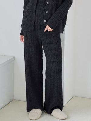 綿混やわふわケーブルワイドパンツ　マタニティ・産後【出産後も長く着られる】10679