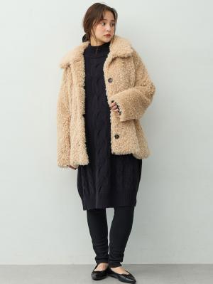 マタニティ ワンピース|ケーブルニットミニワンピース　マタニティ・産後授乳服【出産後も長く着られる】|ダークネイビー