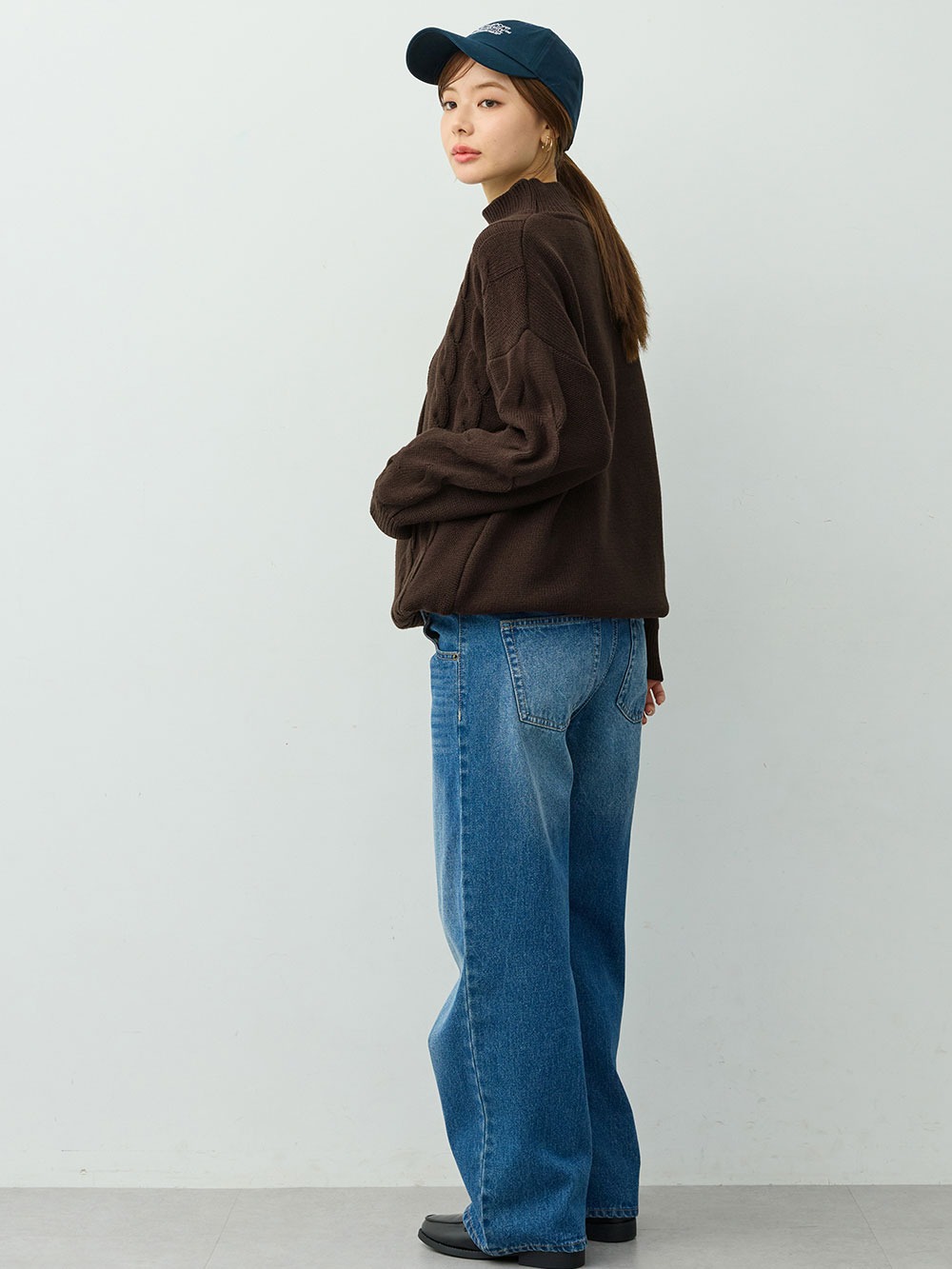 マタニティ ワンピース|ケーブルニットミニワンピース　マタニティ・産後授乳服【出産後も長く着られる】|ブラウン
