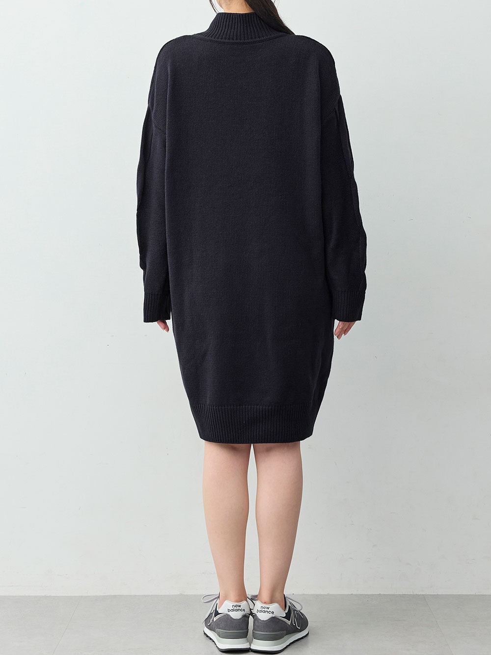 マタニティ ワンピース|ケーブルニットミニワンピース　マタニティ・産後授乳服【出産後も長く着られる】