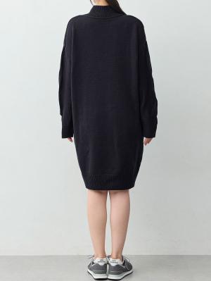 マタニティ ワンピース|ケーブルニットミニワンピース　マタニティ・産後授乳服【出産後も長く着られる】