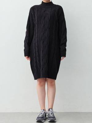 マタニティ ワンピース|ケーブルニットミニワンピース　マタニティ・産後授乳服【出産後も長く着られる】