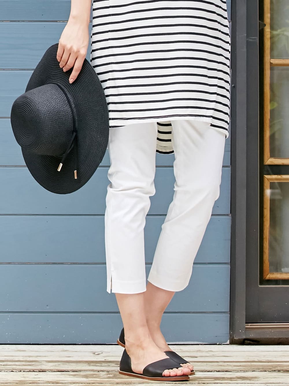 マタニティ パンツ|P・パンツ　接触冷感ストレッチクロップド（八分丈）|オフ