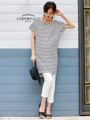 マタニティ パンツ|P・パンツ　接触冷感ストレッチクロップド（八分丈）|オフ