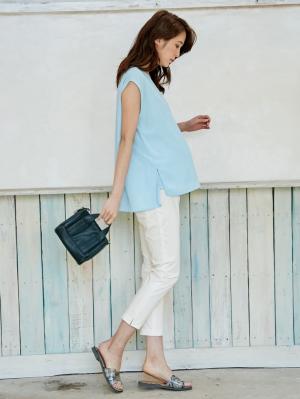 マタニティ パンツ|P・パンツ　接触冷感ストレッチクロップド（八分丈）|オフ